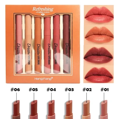 So Sweet Dream Lips Color, Heng Fang Dream Matte Velvet Lipsticks Set 6-Pcs